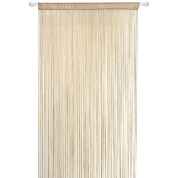 NEW! Set of 2 Decorative Beige String Panels (42”x96” each) - Picture 3 of 7